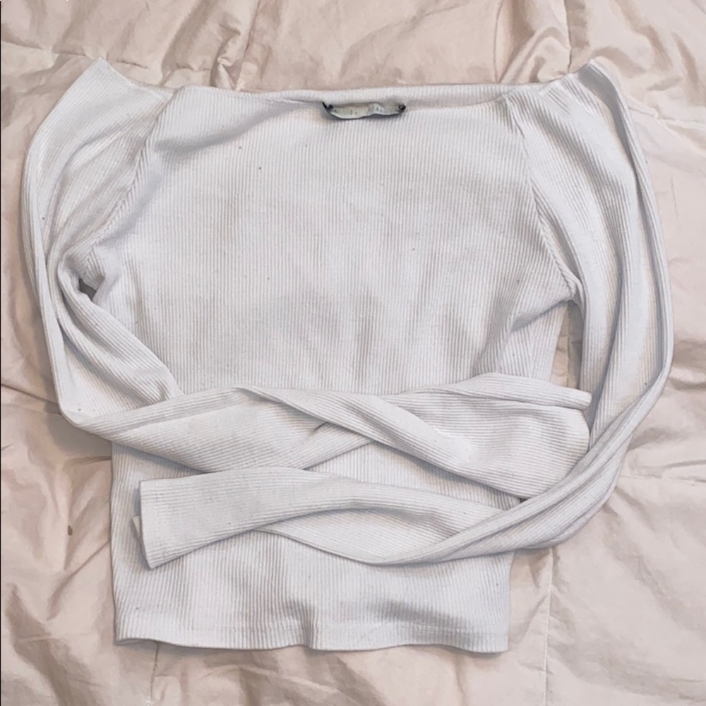 Long sleeve white off the Shoulder Brandy Melville